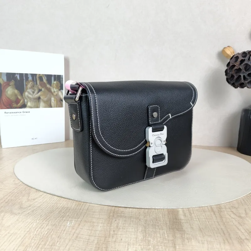 DIOR Crossbody Bag Black Calfskin Small 23 × 6 × 17.5 cm — cover view 2 of 5