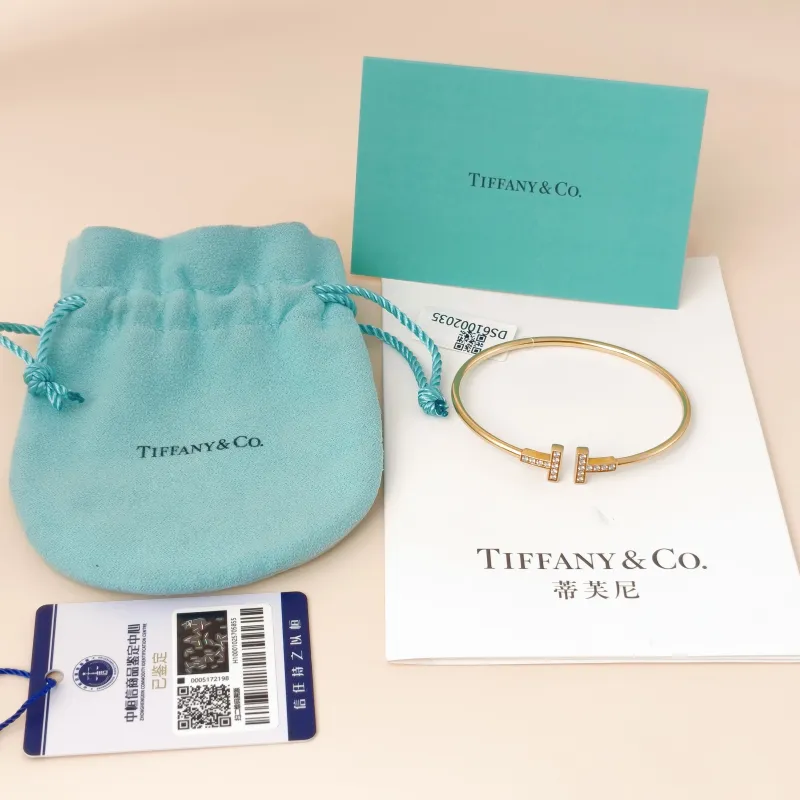 Tiffany&Co. Bangle TC ollection T Rose Gold 18K Diamond One Size 16.2cm — cover view 2 of 9
