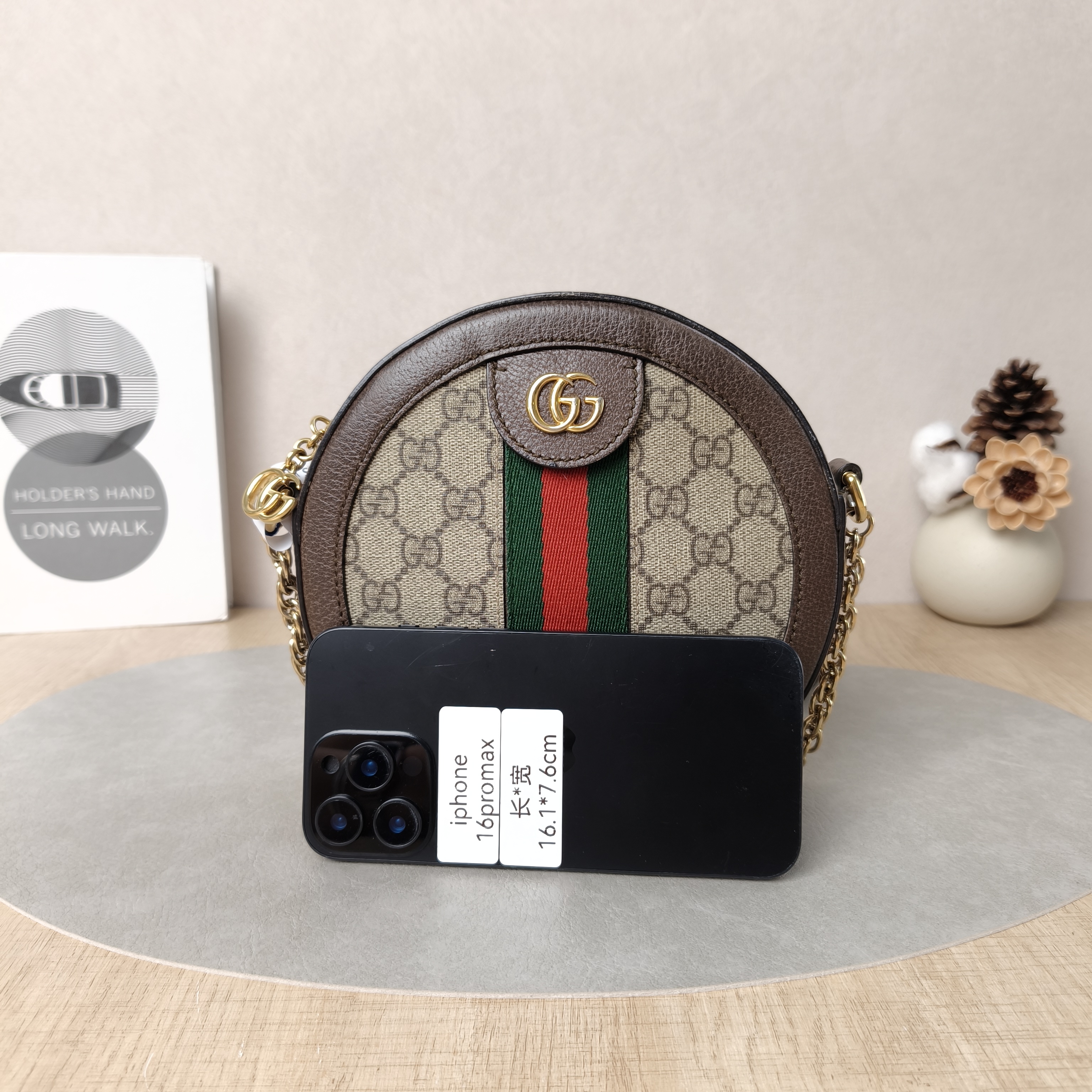 GUCCI Crossbody Bag Ophidia GG Round Bag Monogram PV Cmini18 × 4.5 × 18 cm — cover view 5 of 5