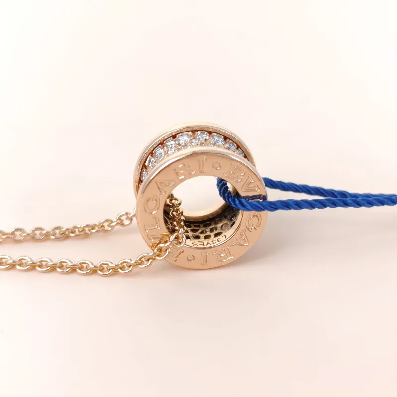 Bvlgari Necklace B.zero1 Pavé Diamond Rose Gold 18KR ose Gold Diamond One Size 46cm — cover view 4 of 7
