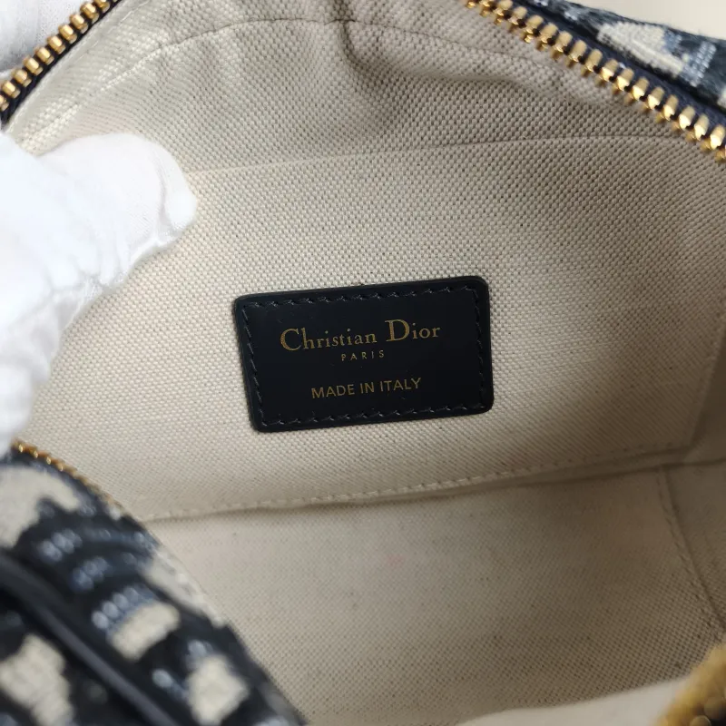 DIOR Crossbody Bag D-Vibe East-West Bowling Bag Blue Canvas Mini 20.5 × 7 × 12 cm — detail view 6 of 9