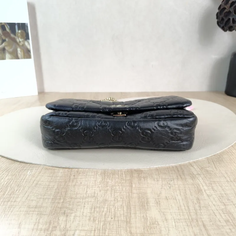 GUCCI Crossbody Bag GG Milano Collection Shoulder Bag Black Monogram SL ambskin 21.5 × 5 × 12.5 cm — cover view 2 of 5