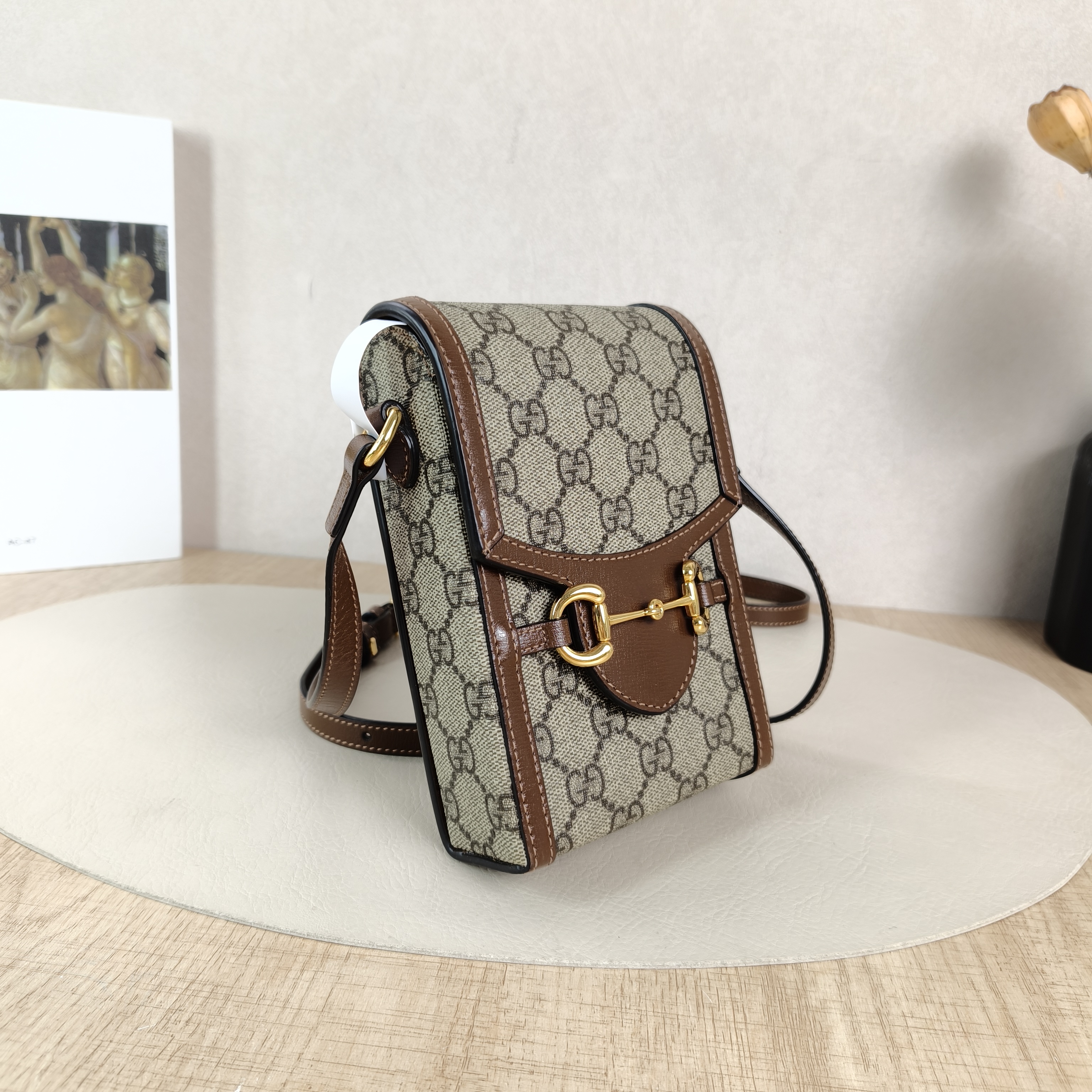 GUCCI Crossbody Bag Horsebit 1955Collection Mini Monogram PV Cmini11.5 × 4 × 17 cm — cover view 3 of 5