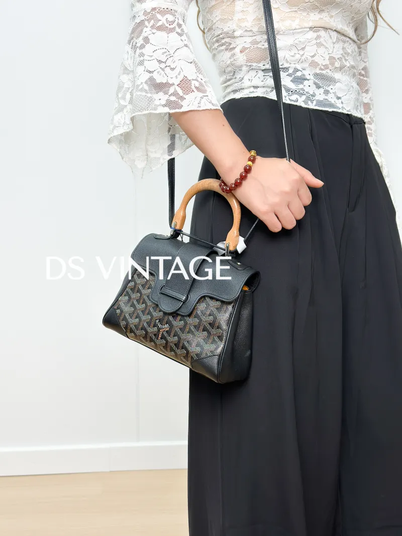 GOYARD Crossbody Bag Saïgon Black Canvas inemini20 × 7.5 × 15 cm — on-model view 3 of 4