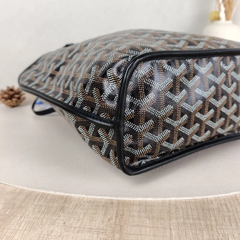 GOYARD Top Handle Bag ANJOU Shopping Tote Black ine Canvas Mini 19.5 × 9 × 19.5 cm — detail view 3 of 12