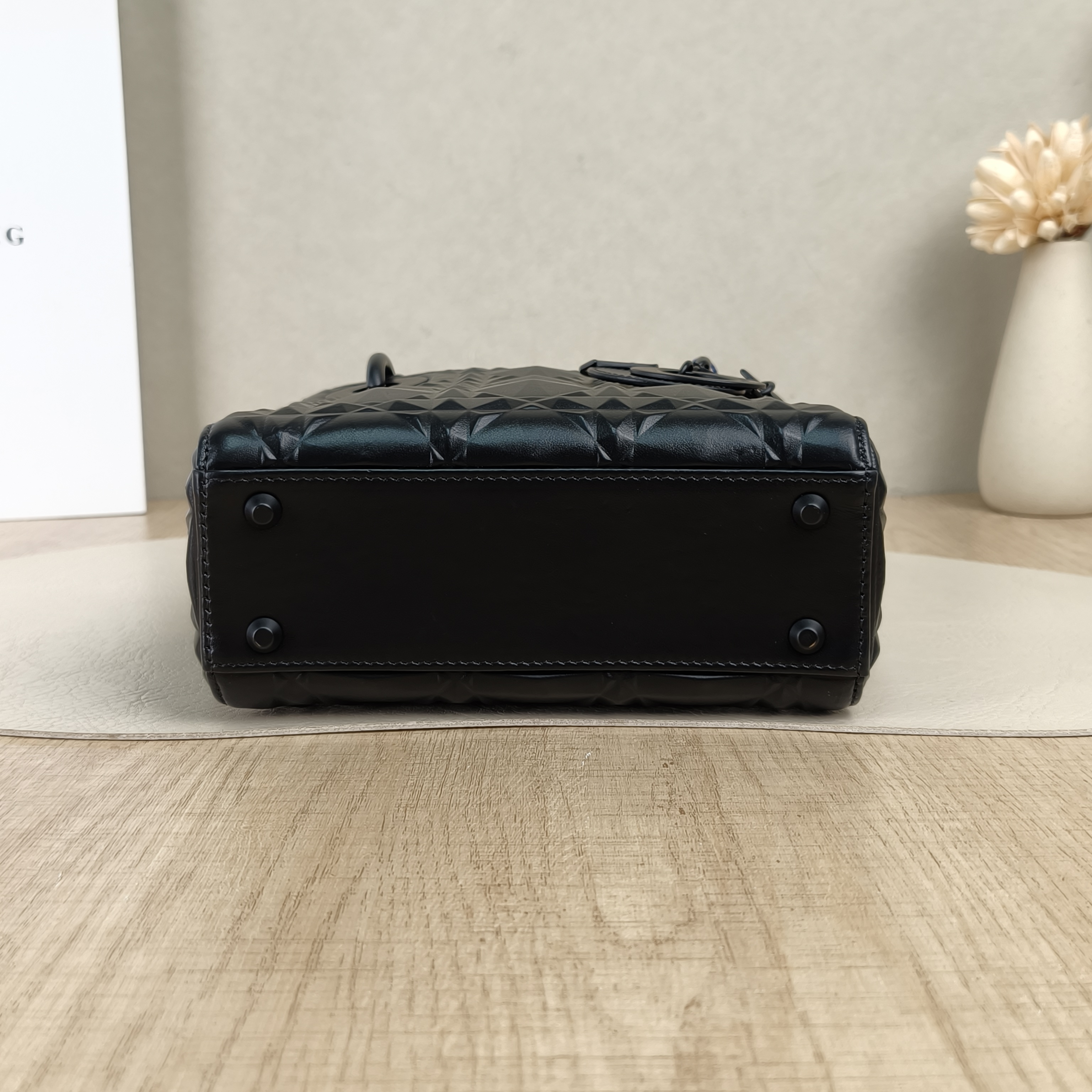 DIOR Crossbody Bag Lady Lady Dior Bag Diamond Black Calfskinmini17 × 7 × 15 cm — cover view 4 of 5