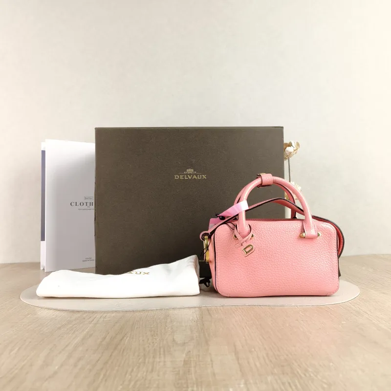 DELVAUX Top Handle Bag Cool Box Box Shoulder Bag Pink Calfskin nano 16.5 × 7.5 × 10.5 cm — cover view 4 of 6