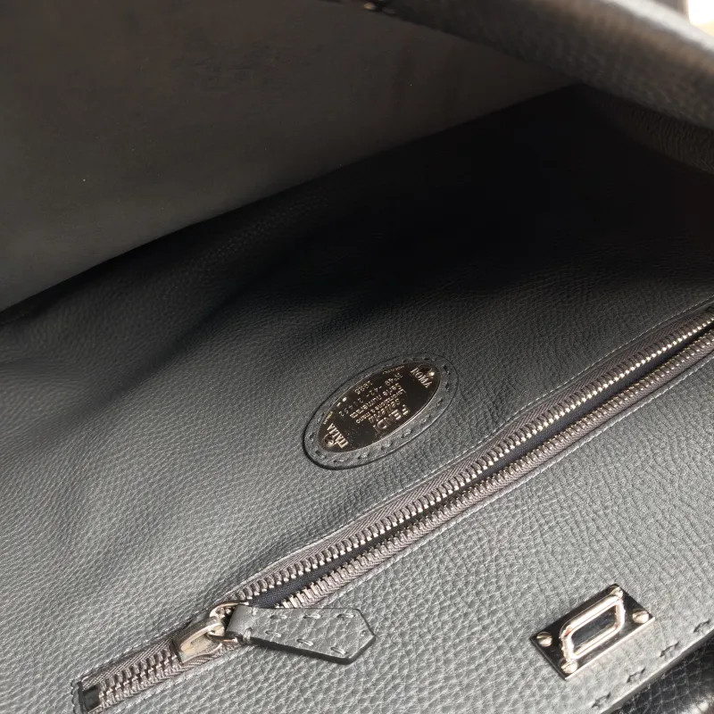 FENDI Top Handle Bag Top Handle Bag Black Calfskin One Size 43 × 18 × 36 cm — detail view 2 of 11