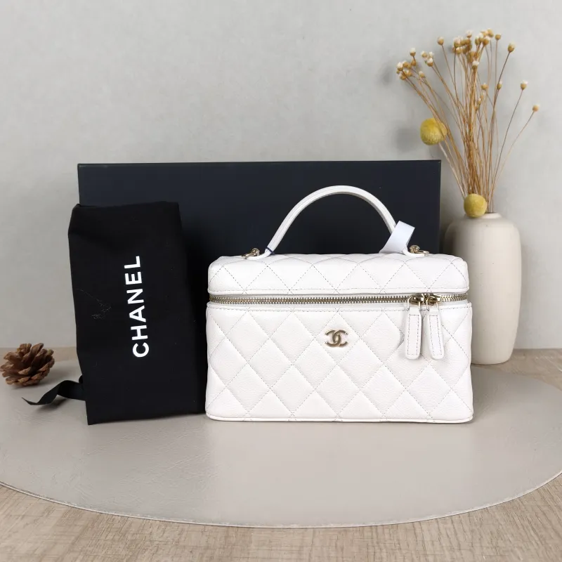 Chanel Crossbody Bag lp Box Bag Top Handle Crossbody Bag White Grained Calfskin 19.5 × 5 × 11 cm — cover view 3 of 6