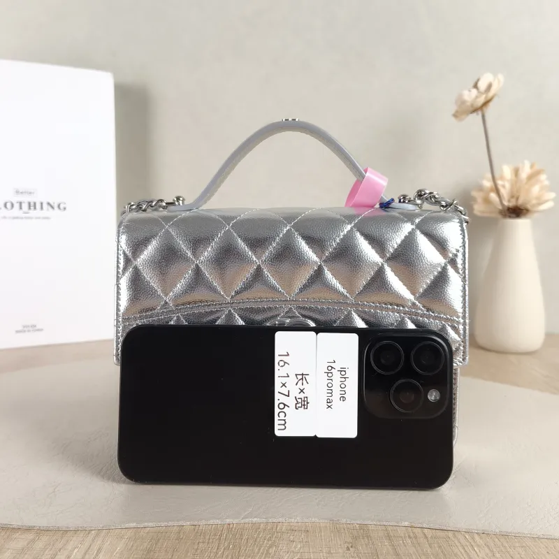 Chanel Backpack Backpack Silver Grained Calfskin One Size 18.2 × 5 × 14 cm — cover view 2 of 5