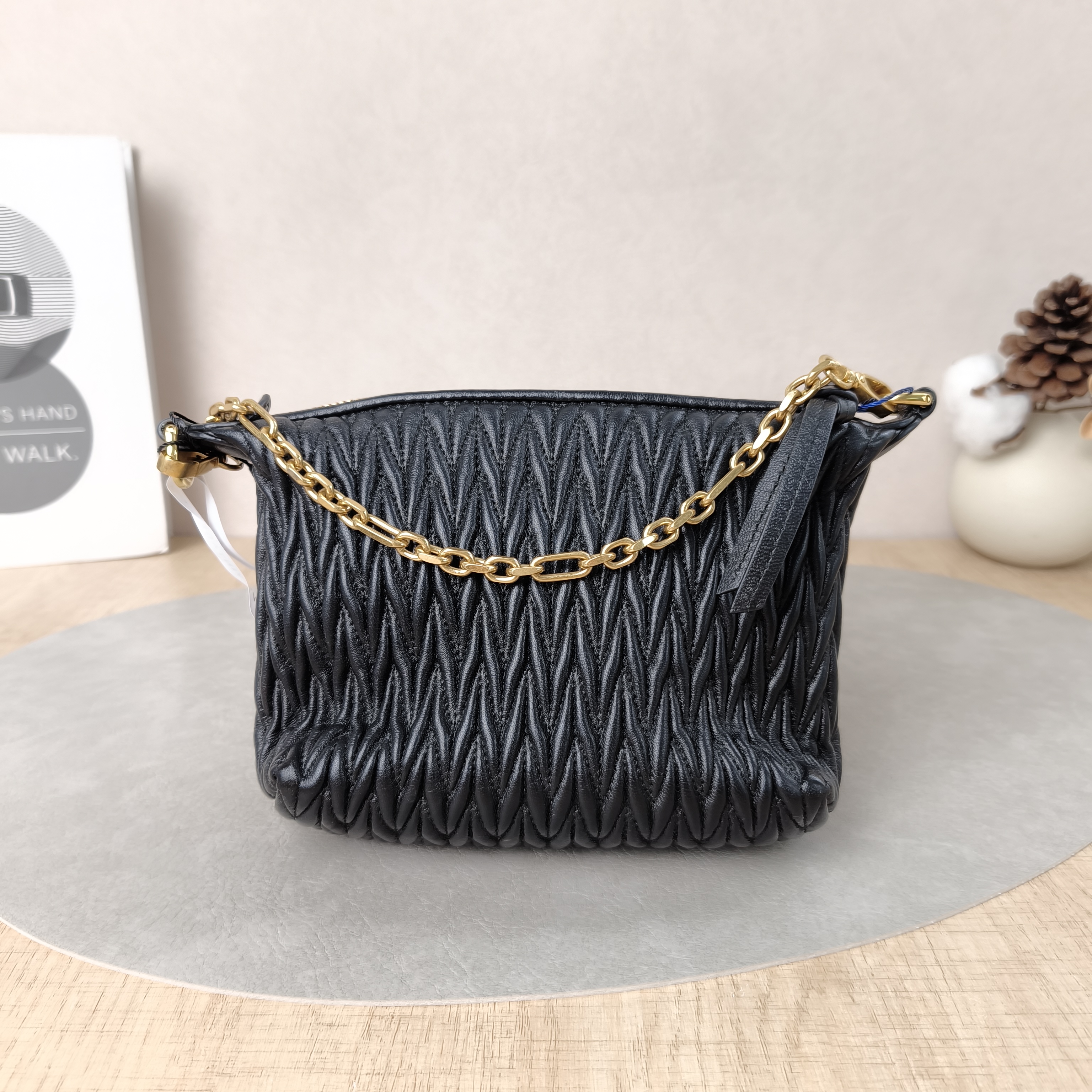 Miumiu Top Handle Bag Cosmetic Bag Edition Black Lambskin One Size16 × 7 × 13 cm — cover view 5 of 5