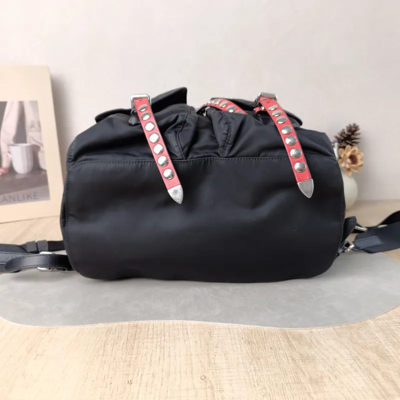PRADA Backpack Nylon Backpack Black Nylon One Size 30 × 15 × 30 cm — cover view 4 of 5