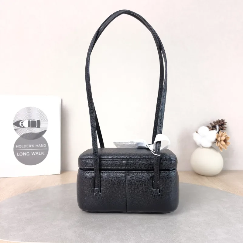 Chanel Shoulder Bag 26s preppy Shoulder Bag Black Grained Calfskin 17 × 8 × 9.5 cm — cover view 6 of 6