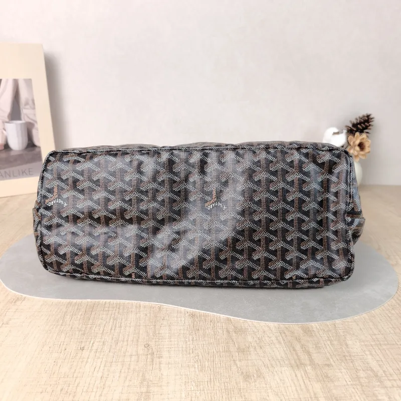GOYARD Shoulder Bag SAINT LOUIS Shopping Tote Black ine Canvas Small 34 × 15 × 28 cm Conditioned — cover view 2 of 5