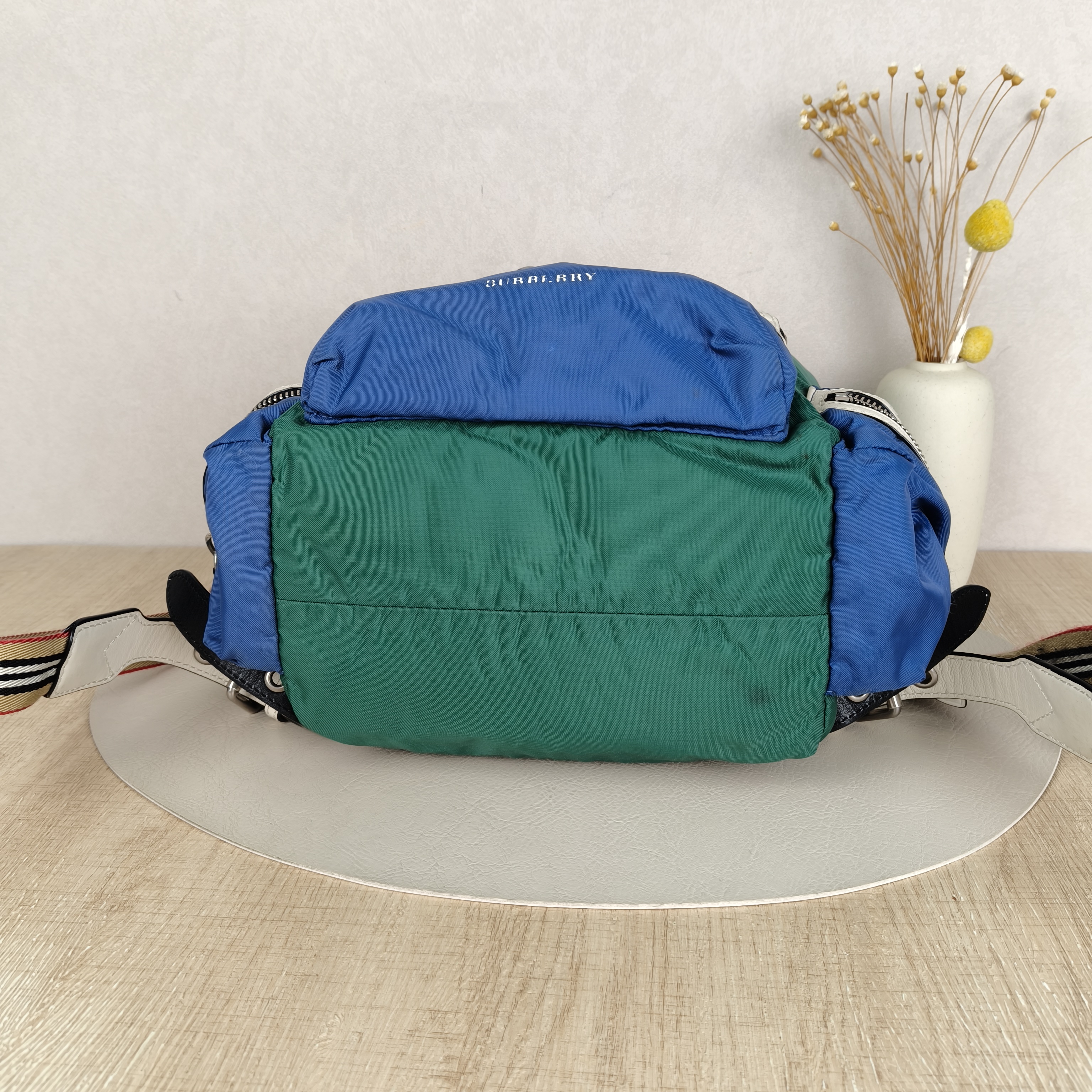 BURBERRY Backpack Backpack Blue Green Nylon One Size30 × 10 × 30 cm — cover view 7 of 8