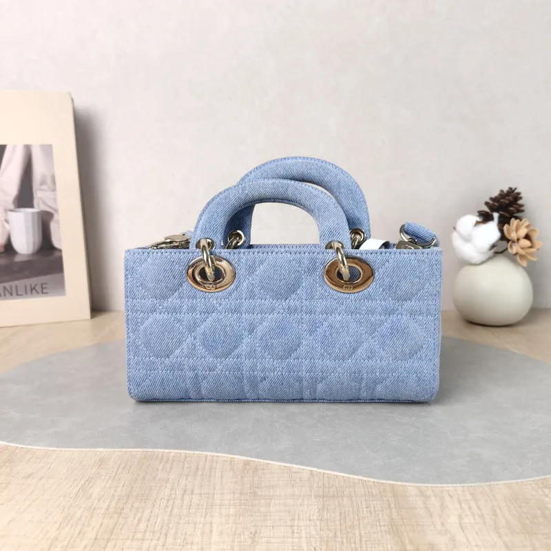 DIOR Top Handle Bag Lady D-Joy Blue Small 22 × 6 × 11 cm — cover view 3 of 6