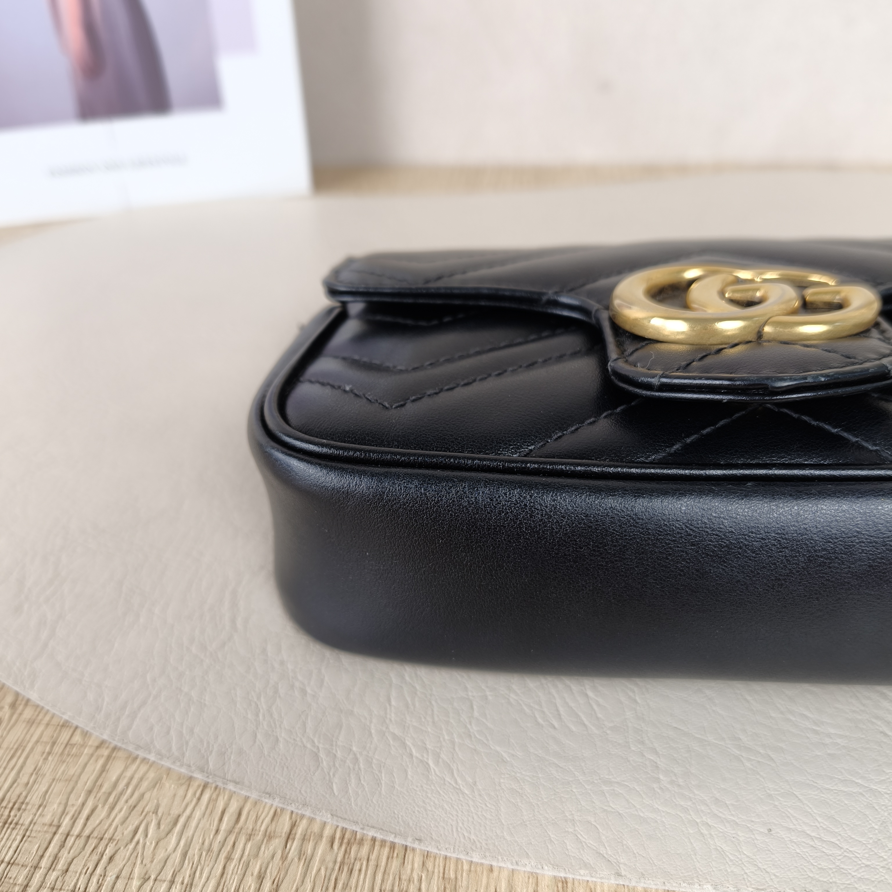 GUCCI Crossbody Bag GG Marmont Mini Marmont Mini Black Calfskinmini16.5 × 4.5 × 9.5 cm — cover view 4 of 11
