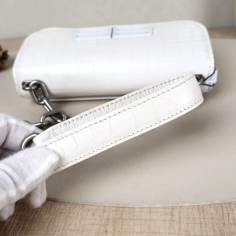 BALENCIAGA Crossbody Bag GOSSIP xs Chain Bag White Calfskin XS 19 × 7 × 10 cm — detail view 8 of 11