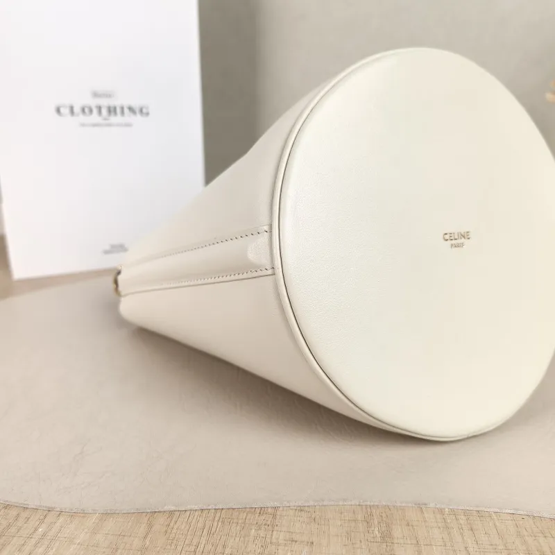 CELINE Crossbody Bag Bucket 16 Bucket Bag White Calfskin Small16 × 16 × 18 cm — detail view 9 of 9