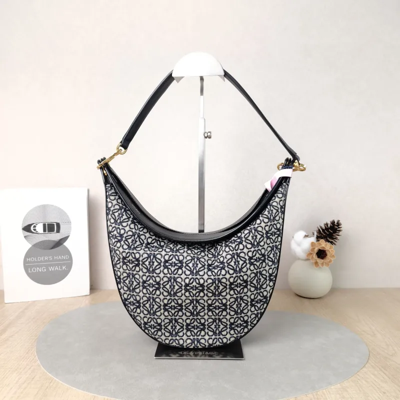 LOEWE Shoulder Bag luna Shoulder Bag Black Canvas One Size 30 × 8 × 28 cm
