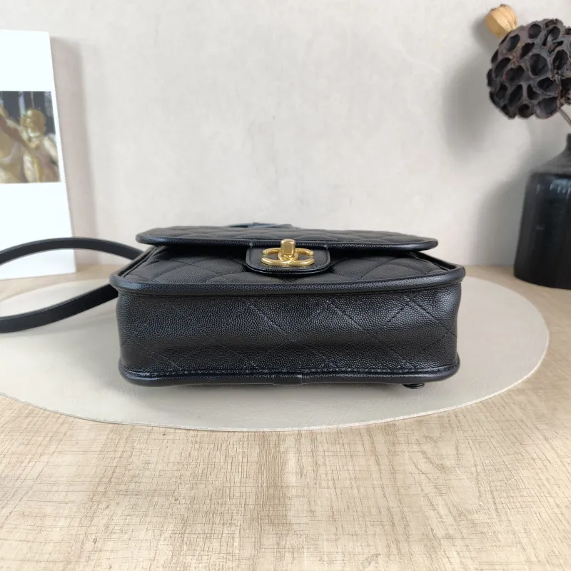 Chanel Backpack Backpack Black Grained Calfskin One Size 22 × 7 × 19.5 cm — cover view 3 of 6