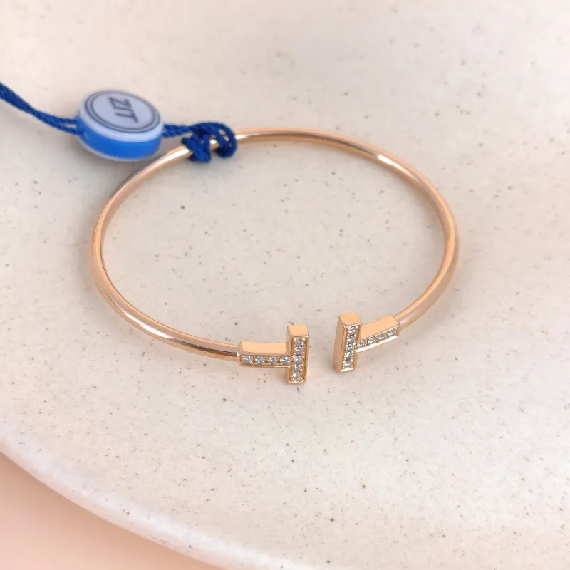 Tiffany&Co. Bangle TC ollection T 18KR ose Gold Diamond One Size 16.5cm — cover view 4 of 5