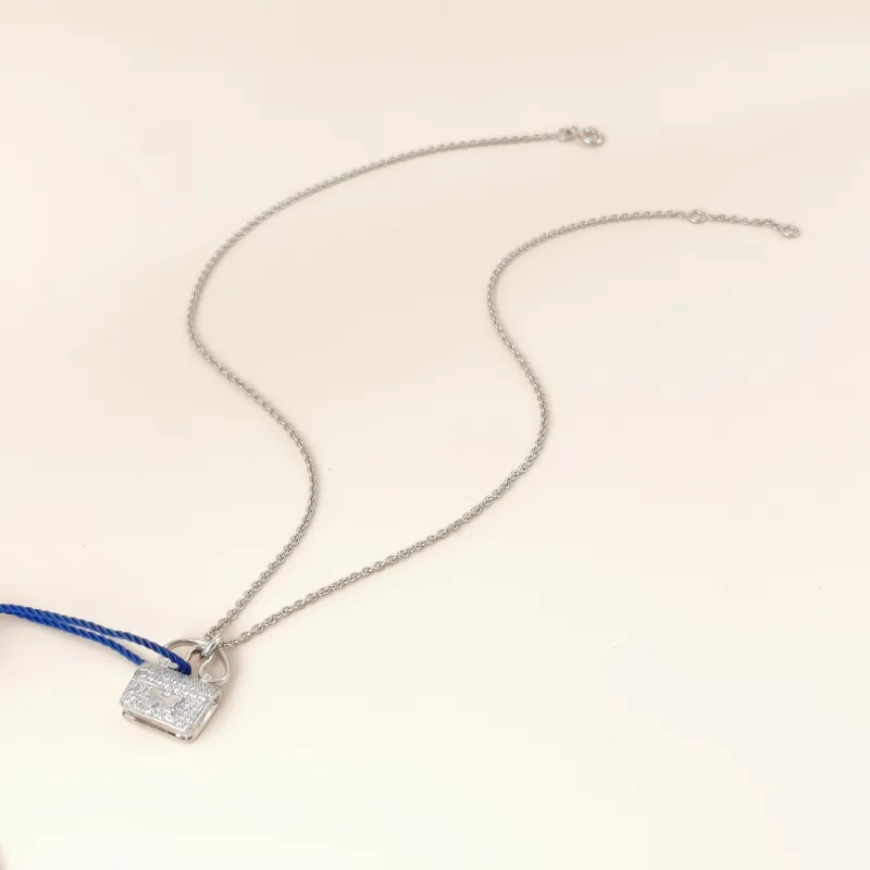 Hermès Necklace Amulettes Constance Pavé Diamond Necklace White Gold 18KW hite Gold Diamond One Size 40cm — cover view 6 of 11