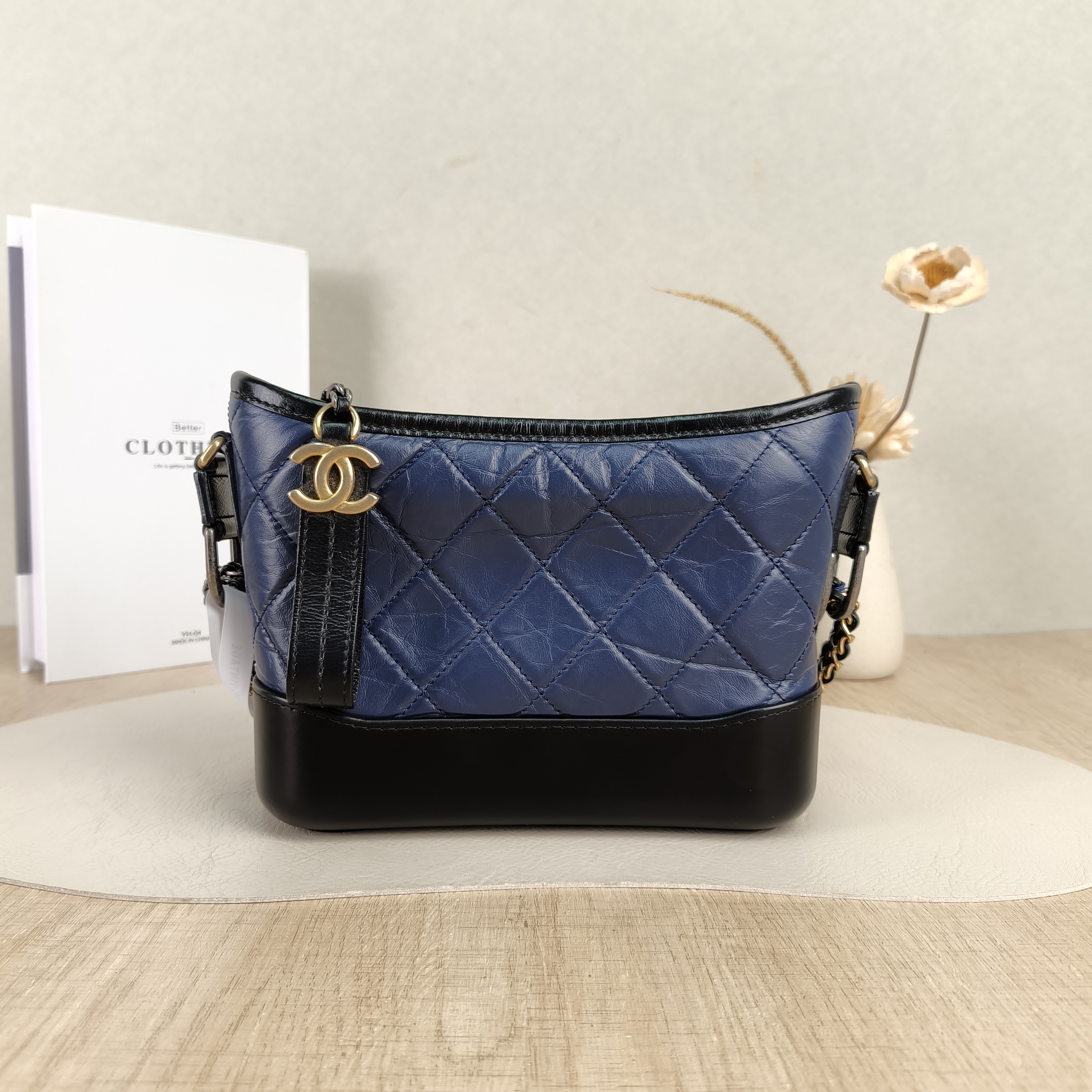 Chanel Crossbody Bag Gabrielle Gabrielle Bag Blue Black CC alfskin Small20 × 8 × 15 cm