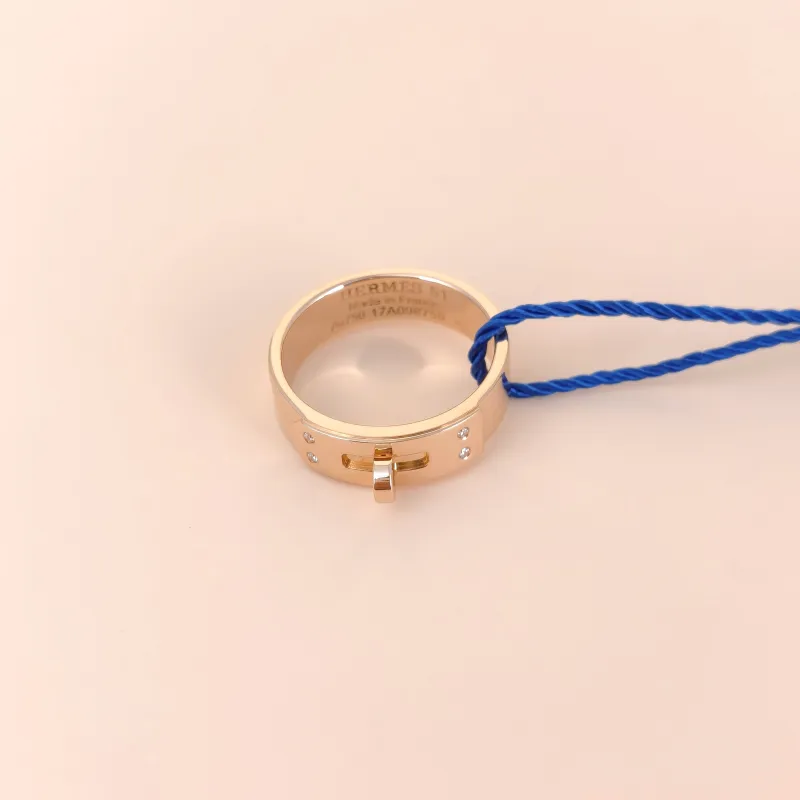 Hermès Ring Kelly Ring Rose Gold Diamond18KR ose Gold Small 51 — cover view 6 of 6