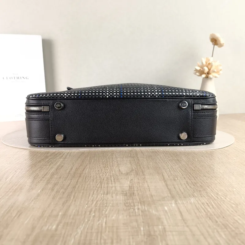 DIOR Top Handle Bag Top Handle Bag Black Calfskin 35 × 9 × 27.5 cm — cover view 3 of 4