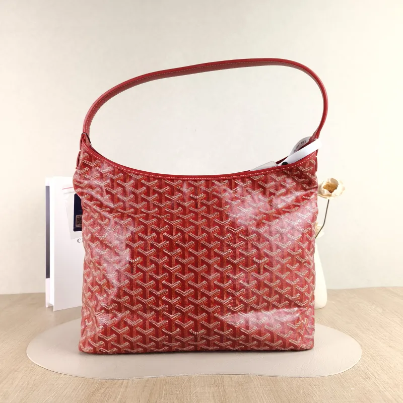 GOYARD Shoulder Bag Boheme Hobo​ Red PVC Small 43 × 14 × 27 cm