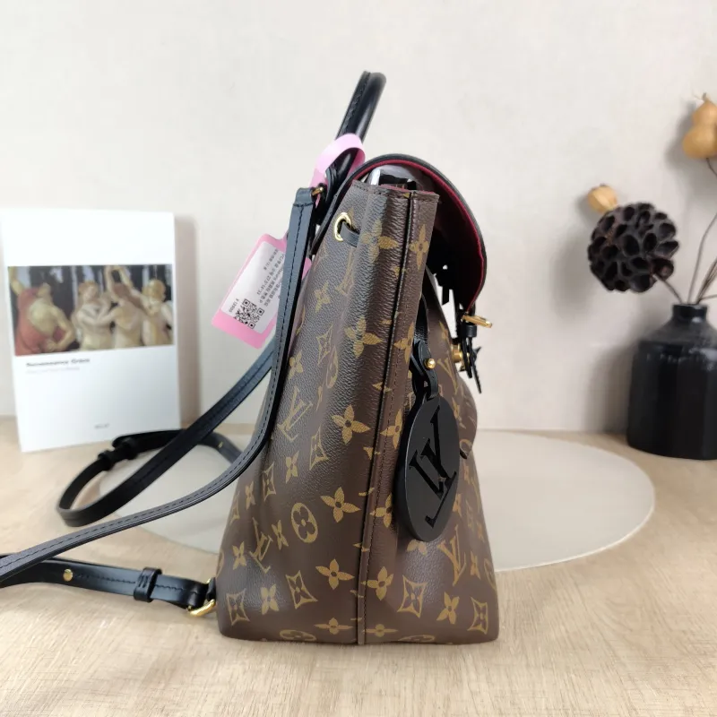 Louis Vuitton Backpack Montsouris Backpack Black PVC · Calfskin Small 27.5 × 14 × 33 cm — detail view 2 of 11