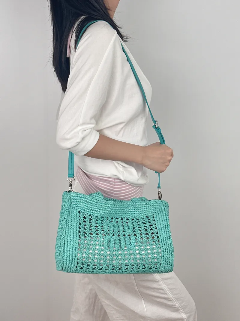 Miumiu Shoulder Bag Woven Woven One Size 29 × 5 × 20 cm — on-model view 3 of 3