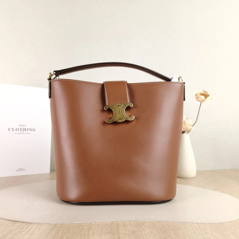 CELINE Crossbody Bag Louise Bucket Bag Calfskin Medium 24 × 16 × 28 cm