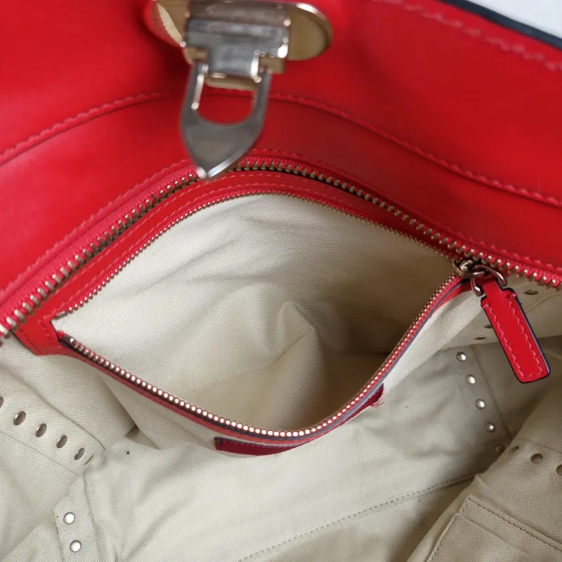 Valentino Top Handle Bag Tote Bag Red Calfskin One Size26 × 12 × 25 cm — detail view 10 of 11