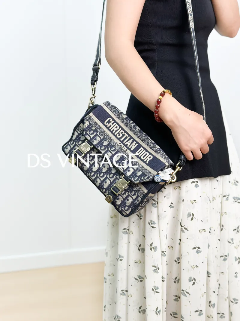 DIOR Crossbody Bag camp Messenger Bag Blue Canvas Small 23 × 8 × 15 cm — on-model view 1 of 3