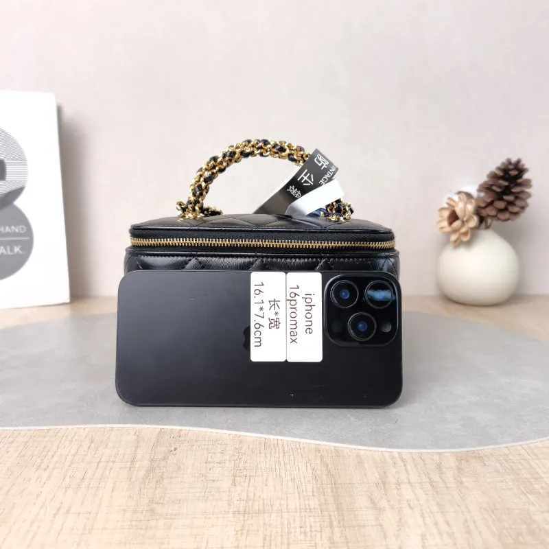 Chanel Crossbody Bag Black Lambskin Mini 16 × 8 × 9.5 cm — cover view 4 of 6