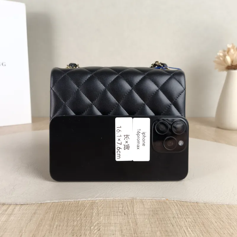 Chanel Crossbody Bag Classic Flap Mini CF Mini Black SL ambskin Mini 17 × 8 × 13.5 cm — cover view 6 of 6