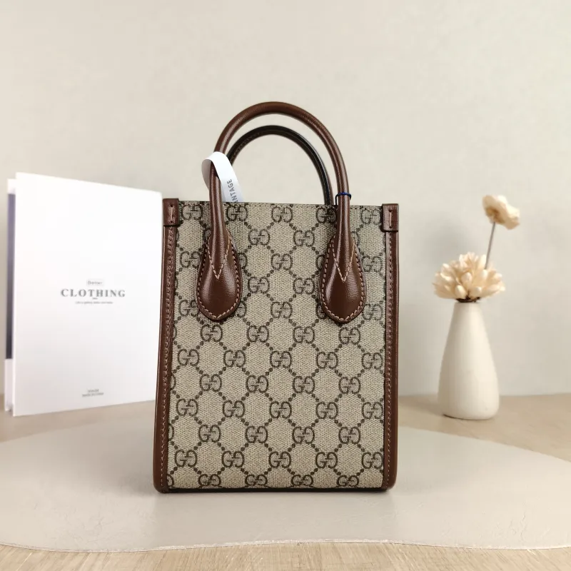 GUCCI Crossbody Bag GG Retro Collection Tote Bag Brown PVC Mini 16 × 7 × 20 cm — cover view 5 of 5