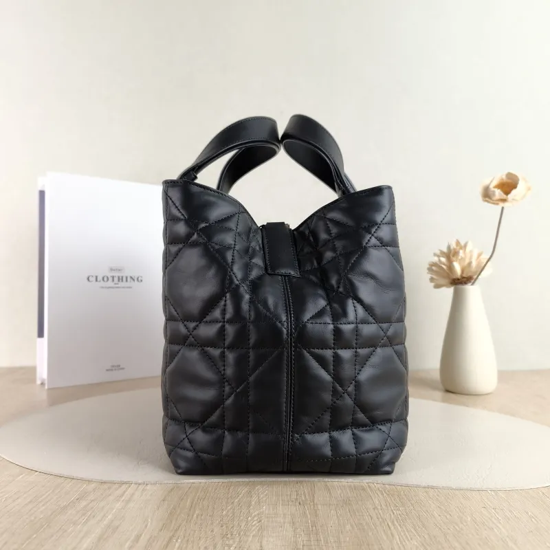 DIOR Top Handle Bag TOUJOURS Black Calfskin Medium 28.5 × 17 × 21.5 cm — detail view 4 of 10
