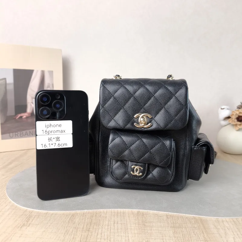 Chanel Backpack duma Black Grained Calfskin Small 18 × 9.5 × 19 cm — cover view 5 of 6