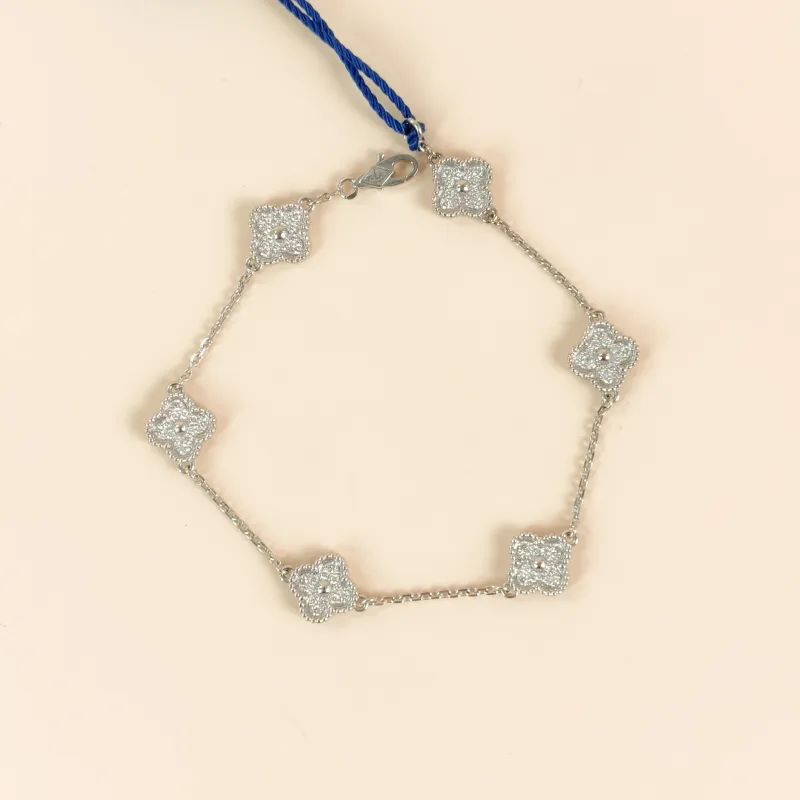 Van Cleef & Arpels Bracelet Alhambra Alhambra Collection Bracelet White Gold18KW hite Gold Diamond Sweet Mini17.5cm