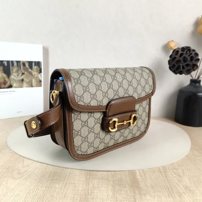 GUCCI Shoulder Bag Horsebit 1955 Horsebit Medium Monogram PVC Medium 25 × 8 × 18 cm — cover view 3 of 5