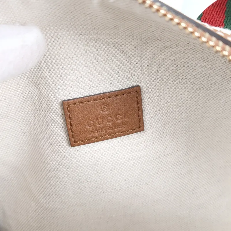 GUCCI Crossbody Bag GG Collection Green Canvas Mini 20 × 13 × 13 cm — detail view 8 of 11