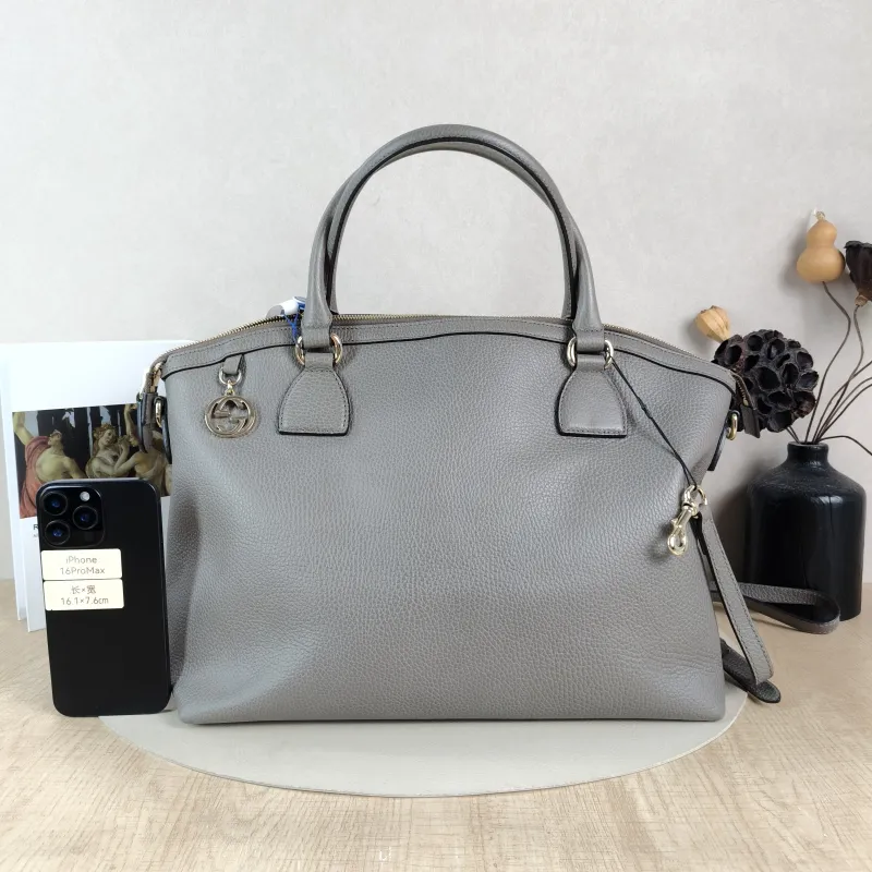 GUCCI Shoulder Bag Tote Bag Grey Calfskin One Size36 × 16 × 28 cm — cover view 5 of 6