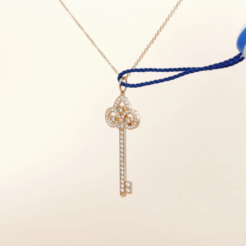 Tiffany&Co. Necklace Keys Collection Pavé Diamond Necklace Pendant Rose Gold Diamond18KR ose Gold One Size45cm — cover view 4 of 13