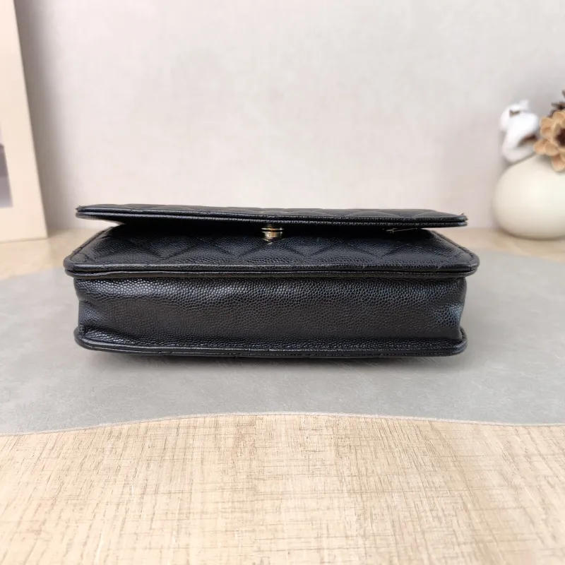 Chanel Crossbody Bag Classic Flap WOC CF WOCWOC Bag Black Grained Calfskin Mini 19.2 × 3.5 × 12.3 cm 29 — cover view 2 of 5