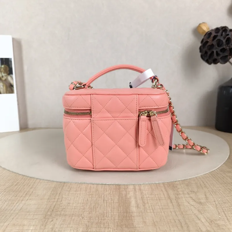 Chanel Crossbody Bag Box Cosmetic Bag Pink Calfskin One Size 15 × 12 × 12 cm — cover view 2 of 6