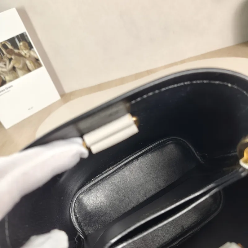PRADA Shoulder Bag Panier White Calfskin Mini 16 × 10 × 17 cm — detail view 8 of 12