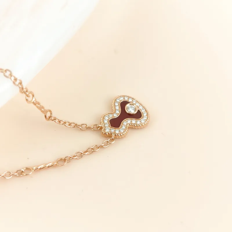 Qeelin Necklace Wulu Collection Necklace Red Agate Diamond18KR ose Gold One Size 40cm — cover view 4 of 8